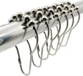 Duschdraperikrokar, 14-pack rostfria rullkulor för badrumsdraperistänger