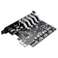Pikkukuva 5 / 5: PCI-E - USB 3.0 7-porttinen laajennuskortti, PCI Express USB 3.2 -lisäkortti, sisäinen USB3-keskitinmuunnin