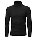 Miniatyrbild 1 av 5: Polo med hög krage för män, enfärgad, smal, elastisk, tunn, pullover, vår, höst, underkläder, polotröja, herrstickad blus, baströja, topp Black 1 S
