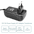 Miniatyrbillede 4 af 5: AC/DC 12V 2A 24W Strømforsyningsadapter Transformer til 5050 3528 LED Strip Lys EU Stik YGC