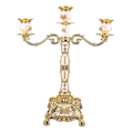 Miniatyrbilde 1 av 5: Metall Arms Lysestake Europeisk Stil Retro Lysestakeholder Romantisk Lysestake Dekorasjon for Bryllupsmiddagsselskap Gull og Hvit Tre Hoder