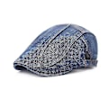 Miniatyrbild 2 av 5: 2-pack Denim Basker Hatt Herr Retro Casual Hattar Diagonalrandiga Hattar