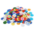 Miniatyrbilde 2 av 5: 200 stk Blandede Farger Resin Knapper 15mm Rund 4 Hull Barnegenser Skjorte Spenne