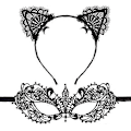 Miniatyrbillede 1 af 5: Blonde Katteører Hårbøjle Sexet Maskerade Maske Øje Ske Kostume Catwoman Øjenmaske Make Up Festartikler