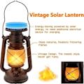 Miniatyrbild 1 av 2: Solarlampor Utomhus LED Orkanlykta med Flameffekt Vattentät Retrodesign LED Dekorativ Orkanlampa för Trädgård, Stigar, Landskap (1p