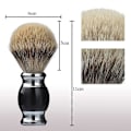 Miniatyrbilde 4 av 5: 100% Silvertip Grevlinghår Barberkost, Håndlaget Barberkost med Fint Resin Håndtak og Rustfritt Stål Base (Svart)