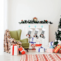 Miniatyrbild 4 av 5: Julstrumpor 3 Stycken Stor Storlek Jultomte Snögubbe Ren Karaktär Hängande Strumpor