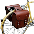 Miniatyrbillede 2 af 5: Retro Cykel Bagagebærer Taske Læder Bagagebærer Cykeltasker Bageste Sadelpind til Retro Cykel Sadel Bagagebærer Tilbehør