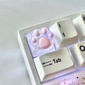 Miniatyrbild 1 av 5: Tangentbordstangent Kattfotdyna Transparent Bakgrundsbelysning RGB WASD Pil ESC Tangent OEM XDA Cherry Profil Mx Switch Pink 4 Pcs