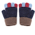 Miniatyrbilde 2 av 5: Barnehansker for jenter gutter 5-10 år gamle mote vinter høst ullvotter halv finger strikket tvunnet clamshell dobbel tykk varme hansker Fo