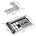 Miniatyrbild 2 av 5: 3,5-tums hårddiskfack för PowerEdge-servrar - med 2,5-tums HDD-adapter NVMe SSD SATA-fäste