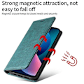 Miniatyrbild 5 av 5: Kompatibelt för iPhone 13 6.1 tum Anti-fall Flip Fodral med Kortfack Magnetiskt PU Läder Plånboksfodral med Ställ och Handledsrem Green