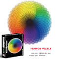 Miniatyrbillede 1 af 5: 65CM Rundt Puslespil 1000 Brikker Børn 3D Jord Måne Konstellation Regnbue Papir Samle Jigsaw Puslespil Spil Uddannelseslegetøj Til Voksne rainbow puzzle