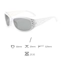 Miniatyrbillede 1 af 5: Polariserede solbriller til damer Kvinder Rhinestone solbriller Kørsel Rejse Udendørs briller UV406 Solbriller Damer WHite Gray Style7