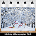 Miniatyrbilde 3 av 5: 210X150Cm Vinter Snø Bakgrunn Stoff Snøfnugg Juletre Glitter Hvit Skog Fest Fotografering