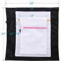 Miniatyrbilde 3 av 4: Sett med 5 vaskeposer i netting - 1 ekstra stor, 2 store og 2 medium vaskeposer, bluse, strømper, undertøy, BH-lingeri, reisevaskepose