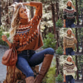 Miniatyrbillede 3 af 3: 2023 vinter ny Amazon cross-border damebeklædning retro stribet syning kontrast sweater turtleneck løs sweater rust red XL