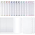 Miniatyrbillede 1 af 5: A6 Budget Organizer Binder Kontantkuvert, 60 stk. Udgifts Tracker Budgetark 6 stk. Lynlås Kontantpose