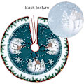 Miniatyrbild 2 av 5: 90 cm Julgransmatta Dubbellagersdesign Jultomtemönster Julgransmatta Vikbar Julgransmatta med Tomte Ren Design Trädbas Co