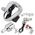 Miniatyrbillede 1 af 4: 12V 6W Friktionsgenerator Dynamo Forlygte Baglygte Sæt til Cykel Motoriseret Cykel