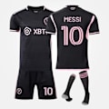 Pikkukuva 1 / 5: 3-13 -vuotiaiden lasten jalkapallovaatesetti Messi Ronaldo NO.10/7 treenivaatteet Black with socks 4-5T 16