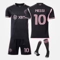 Pikkukuva 1 / 5: 3-13 -vuotiaiden lasten jalkapallovaatesetti Messi Ronaldo NO.10/7 treenivaatteet Black with socks 5-6T 18