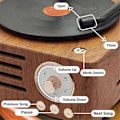 Miniatyrbild 4 av 5: Retro Grammofonform Bluetooth Högtalare Portabel Box Trådlös Högtalare Utomhus för Ljudsystem TF F