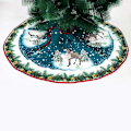Miniatyrbild 3 av 5: 90 cm Julgransmatta Dubbellagersdesign Jultomtemönster Julgransmatta Vikbar Julgransmatta med Tomte Ren Design Trädbas Co