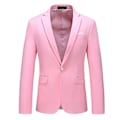 Miniatyrbild 1 av 2: Slim Fit Kavaj för Män, Business Casual, En Knapp Pink 2 M