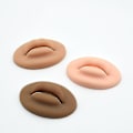 Miniatyrbild 2 av 2: Öppen Mun 3D Läpp Bästa Praxis Silikonhud Med Tänder Smink Läpp Mannekäng light Brown