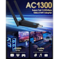Pikkukuva 4 / 5: Langaton USB 3.0 WiFi-sovitin pöytätietokoneelle, AC 1300Mbps USB WiFi Dual-Band verkkosovitin Win-käyttöjärjestelmälle