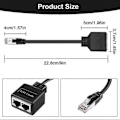 Pikkukuva 5 / 5: LAN Ethernet -sovitin RJ45 uros - 2 naarasjakaja RJ45 1 - 2 Ethernet LAN -verkkosovitin kaapeli