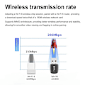 Miniatyrbillede 5 af 5: WiFi 6 Netværkskort 2.4G og 5GHz 900Mbps USB WiFi Adapter Trådløs USB Dongle 5Dbi Antennekort Rec
