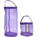 Miniatyrbilde 1 av 3: Garnoppbevaringspose, 2 stk. strikkepose i netting, rund garnballorganisator for strikkeelskere, lilla