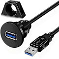 Pikkukuva 2 / 5: Laajennuskaapeli, laaja yhteensopivuus, USB 3.0 uros-naaras, uppoasennettava datalaajennuskaapeli autoon Q