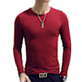 Miniatyrbillede 1 af 5: Rullekrave til mænd Ensfarvet Slim Elastisk Tynd Pullover Forår Efterår Undertøj Rullekrave Mænd Strik Bluse Base T-shirt Top Red wine 3 M