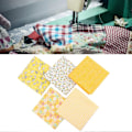 Miniatyrbild 4 av 5: 2 Set Bomullstyg Enfärgad Vävd Trycktyg DIY Sömnad Quiltning PatchWork 5 Färger 50x50cm (Gul)
