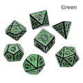 Miniatyrbillede 2 af 5: Gult 7-delt Akryl Polyhedral Terningesæt til DND TRPG Bordspil D4-D20