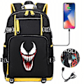 Miniatyrbillede 1 af 4: Venom Fashion Printet USB Ungdoms Skoletaske (1-4) Color-16