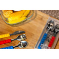Miniatyrbilde 4 av 5: Sammenkoblingsbart mursteinsbestikk for morsom læring, BPA-fri matsikker silikon og stål med silikonhåndtak for trygge måltidseventyr, perfekt for enkel