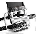 Miniatyrbilde 5 av 5: Sykkelpedal med klips og stropper. Egnet for spinningsykler, trimsykler, stasjonære sykler og utendørssykler, 9/16 tommers aksel.