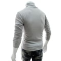 Miniatyrbild 3 av 5: Toppar Tröjor Stickad Pullover Långärmad Polokrage Herr Pullover Mjuk Stretchig Stickad Tröja För Höst Vinter Stickade Tröjor Light Grey L