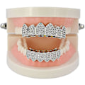 Miniatyrbild 4 av 4: 18k Guldpläterade Macro Pave Cz Iced-out Grillz Med Extra Gjutstänger Inkluderade