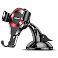 Miniatyrbillede 1 af 5: BASEUS Universal Gravity Bilholder Mobiltelefonholder med Klemme Kompatibel til iPhone/Samsung Red