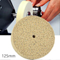 Miniatyrbillede 2 af 5: 5 tommer uldfilt poleringsskive 125 mm hvid slibeskive poleringspude filt til polering af rustfrit stål slibemaskine roterende værktøj XXW