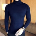 Miniatyrbilde 4 av 5: Herre Turtleneck Gensere Og Pullovere Strikket Genser Vinter Herre Pullover Ull Casual Ensfarget Klær