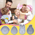 Miniatyrbillede 5 af 5: Cookie Fondant Stempler 4-delt Sæt Påskedag Kage Cookie Sæt Værktøj Q