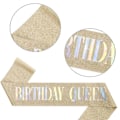 Miniatyrbillede 3 af 5: A BIRTHDAY QUEEN hårkam krystal diamant krone rem fødselsdagsfest dekoration