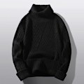 Miniatyrbild 2 av 5: Höst Vinter Herr Polotröjor Pullovrar Enfärgad Långärmad Slim Fit Ungdom Stickad Casual Pullover Tröja Herr