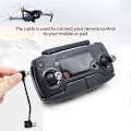 Pikkukuva 3 / 5: STARTRC Type-C - Micro -kaapeli DJI Mavic Mini/Mavic Pro/Mavic Air/Spark -kauko-ohjaimelle, datakaapeli